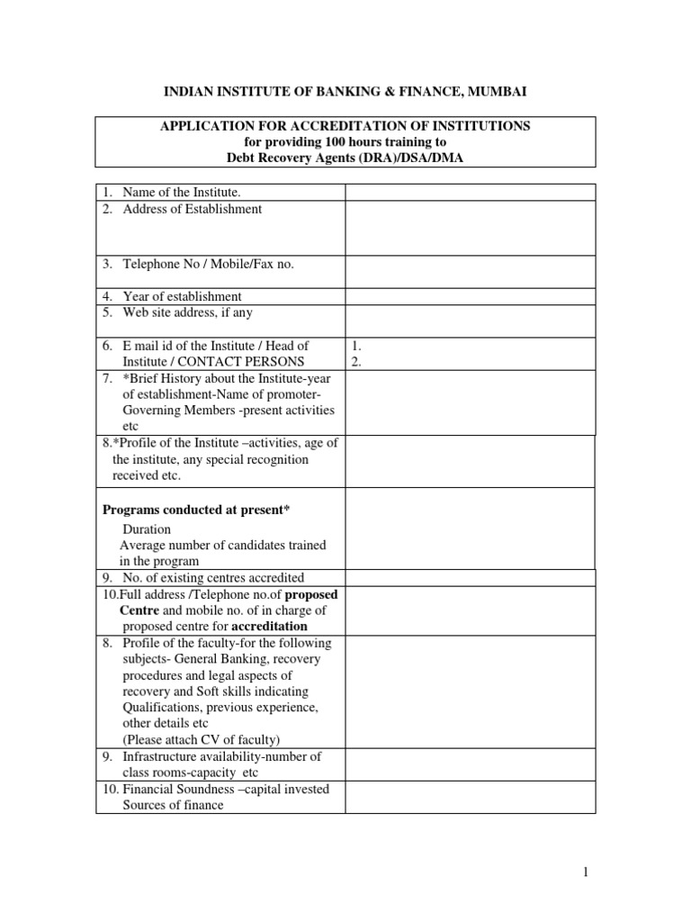 DRA Accreditation Application Form | PDF | Career & Growth