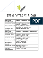 Term Dates 2017-2018