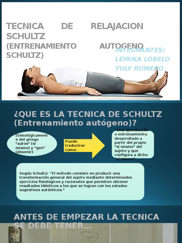 Técnica de Relajación de Schultz | PDF | Ejercicio físico | Medicina ...