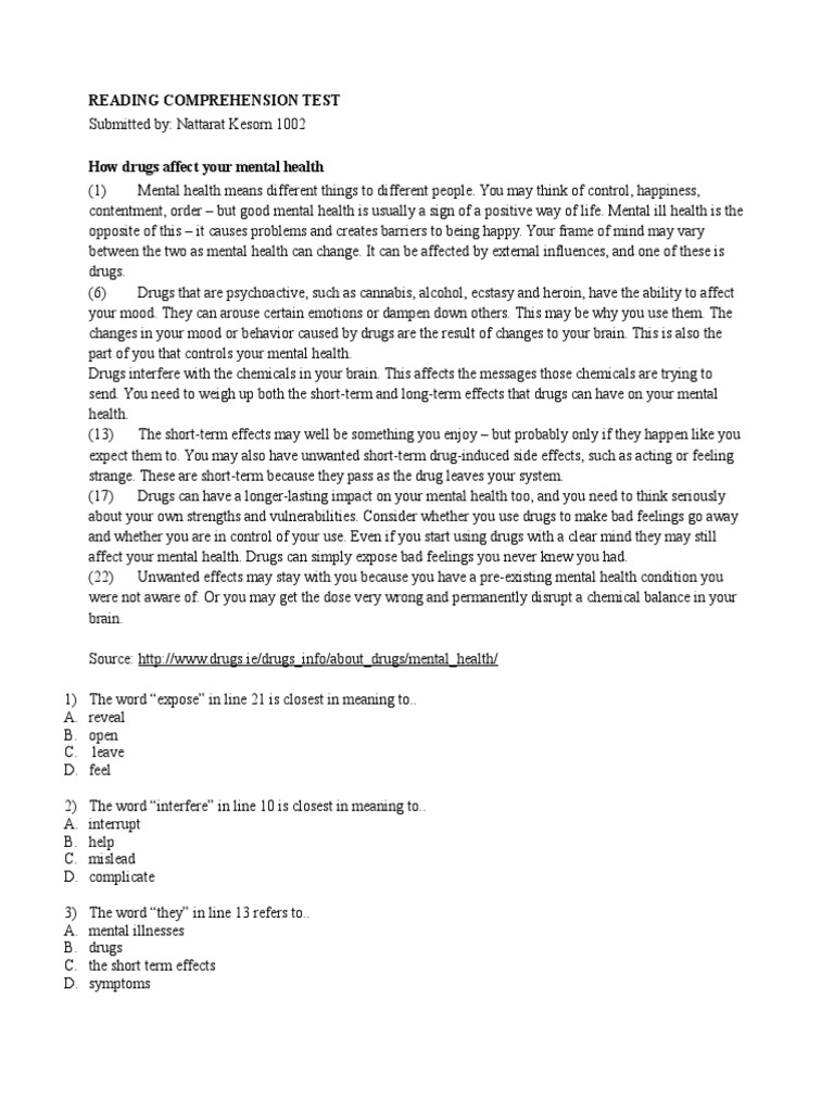 Reading Comprehension Test | PDF | Cirrhosis | Hepatitis