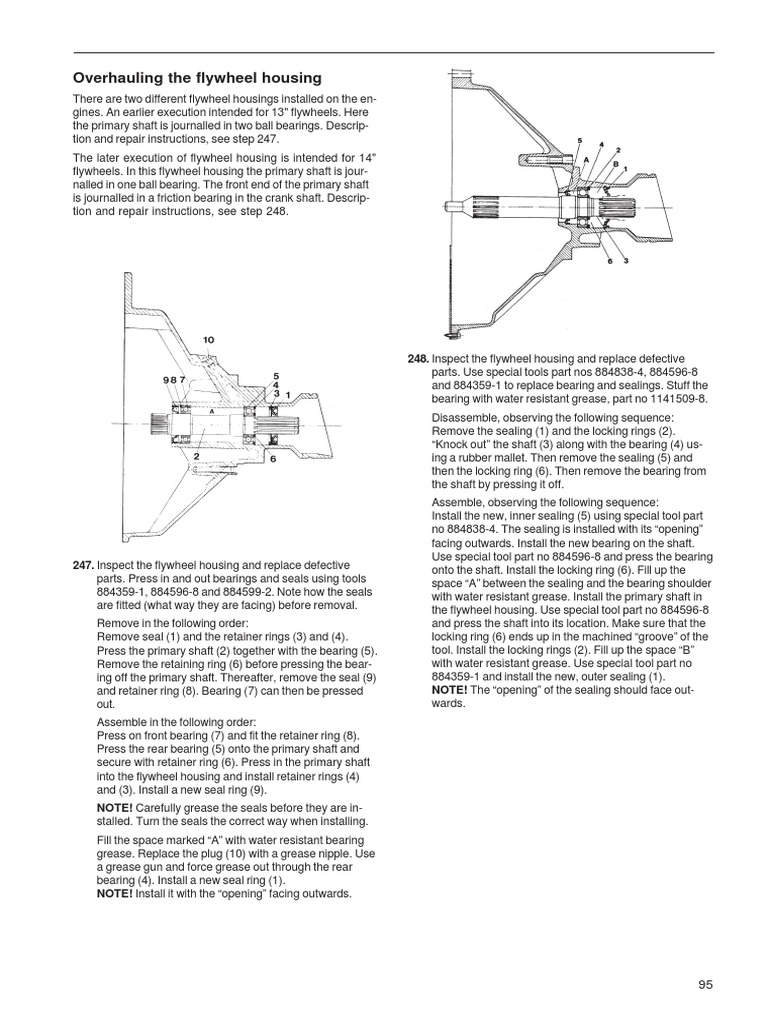 Flywheel Housing Overhaul Instructions | PDF | Bearing (Mechanical ...