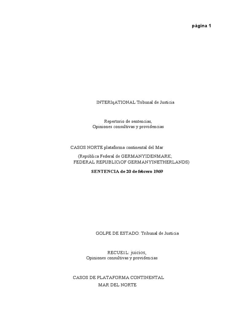 north sea continental shelf cases TRADUCCION ESPAÑOL PDF Aguas