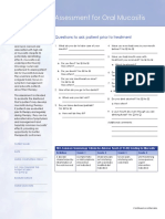 Preguntas A Paciente Antes Del Tratamiento Mucositis Ons