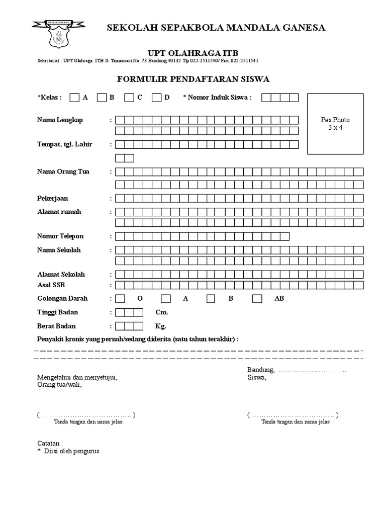 Pendaftaran SSB Mandala Ganesa ITB | PDF