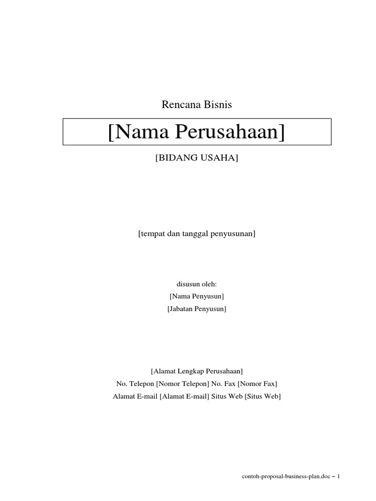 Contoh Proposal Usaha Pdf