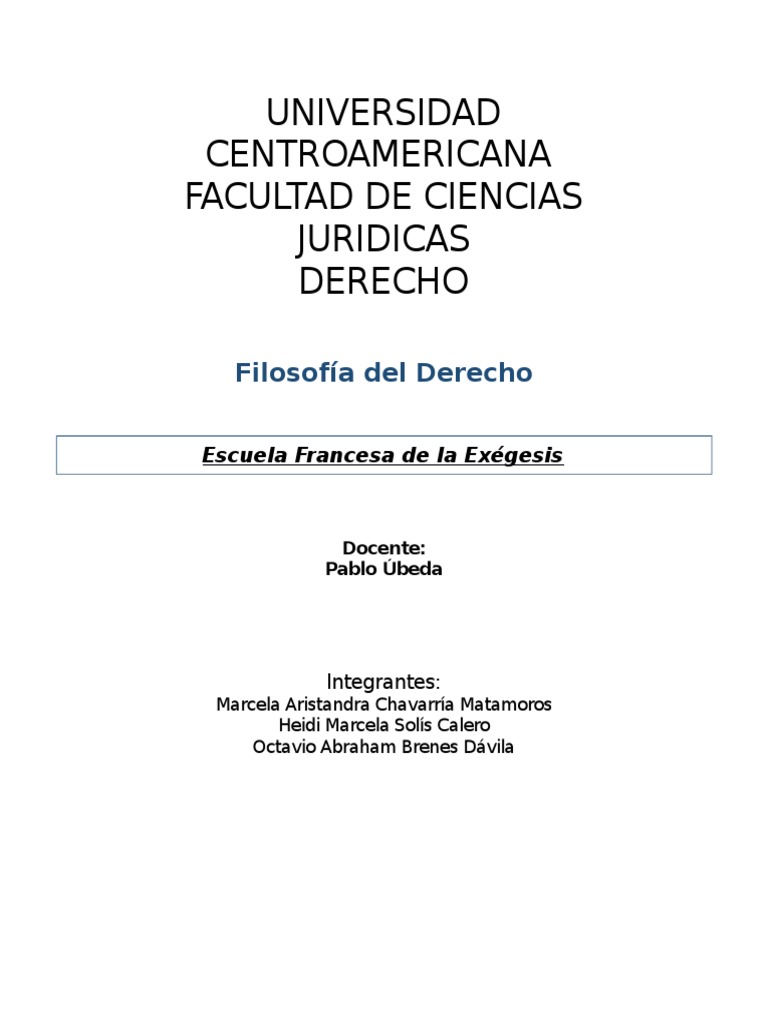 Escuela Francesa de La Exégesis1 La Ley natural Juez