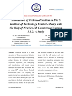 Automation of Technical Section in B G S Institute of Technology Central Library With The Help of NewGenLib Commercial Version 3.1.2: A Study