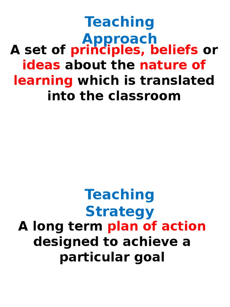 Comprehensive Guide to Teaching Approaches | PDF | Career & Growth ...
