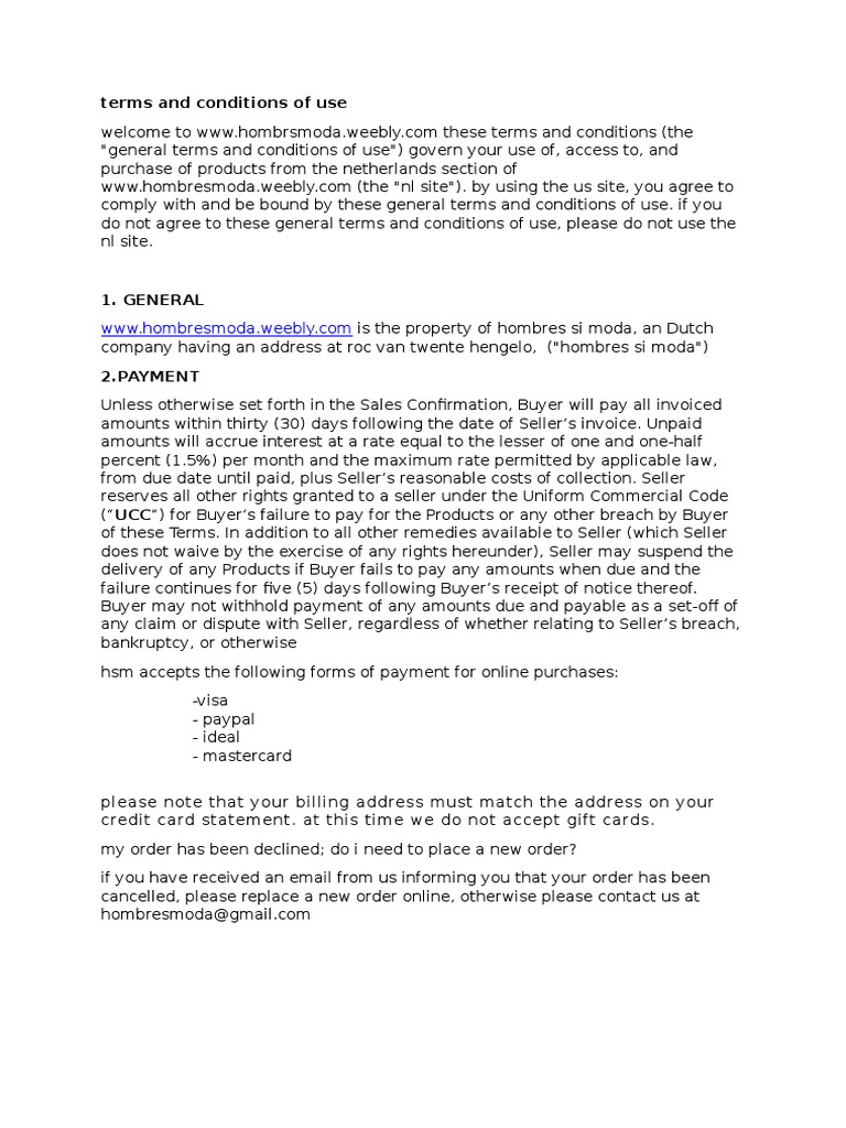 Terms and Conditions PDF Implied Warranty Invoice