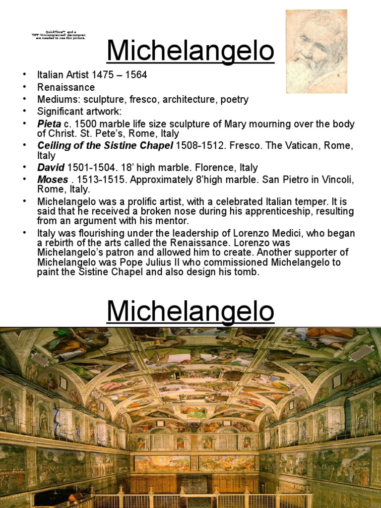Michelangelo: Quicktime™ and A Tiff (Uncompressed) Decompressor Are ...