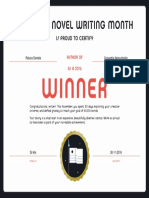 NaNoWriMo Certificate Winner Final 
