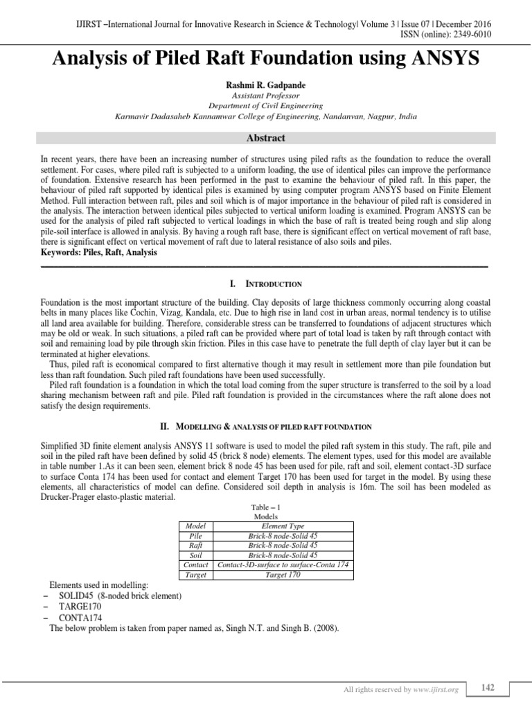 Piled Raft Foundation Analysis with ANSYS | PDF | Deep Foundation | Soil