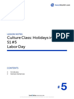 Culture Class: Holidays in France S1 #5 Labor Day: Lesson Notes