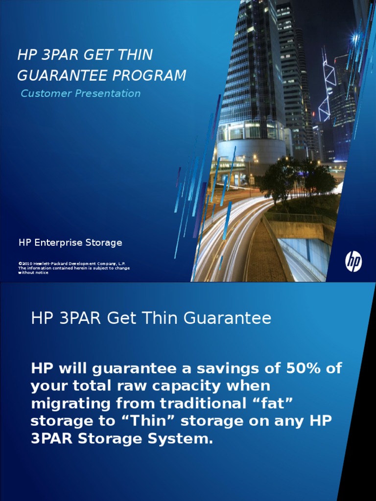 3par Get Thin Guarantee PDF Provisioning Hewlett Packard