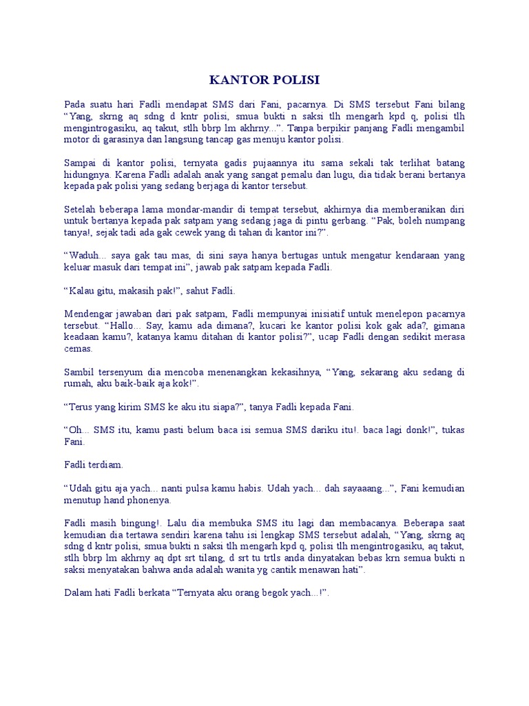 Kumpulan Cerpen Lucu