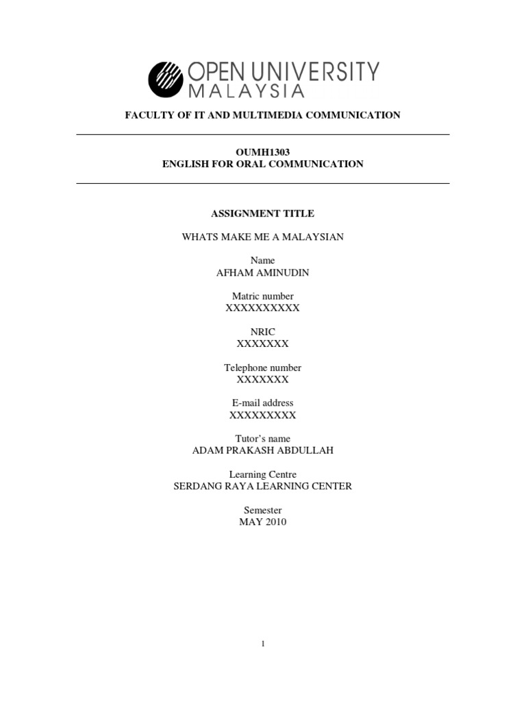 English For Oral Communication Assignment | PDF | Sarawak | Malaysia