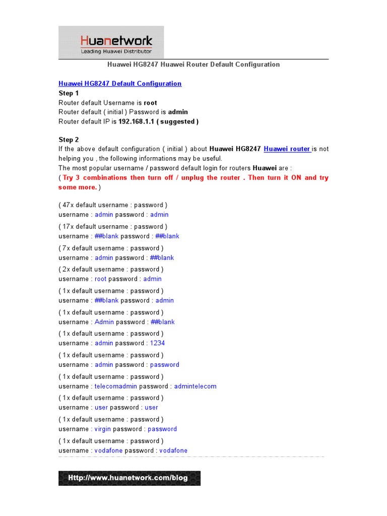Huawei HG8247 Huawei Router Default Configuration | PDF | Superuser ... - Huawei Hg8247 Qos Settings