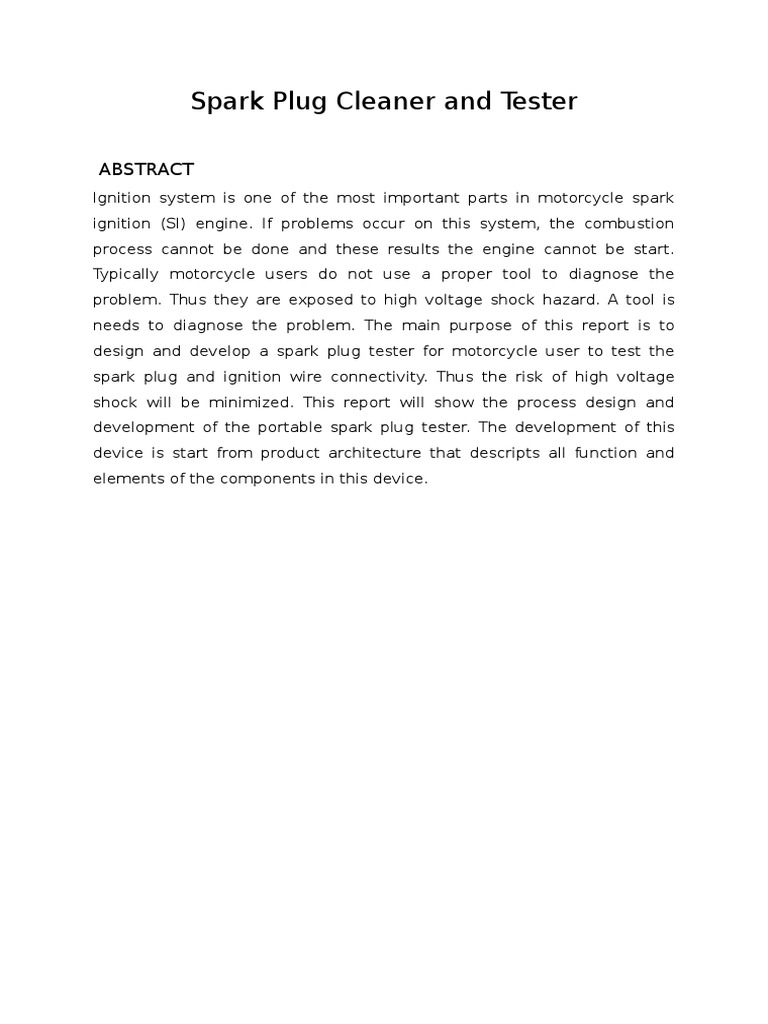 Spark Plug Cleaner and Tester PDF Ignition System Insulator