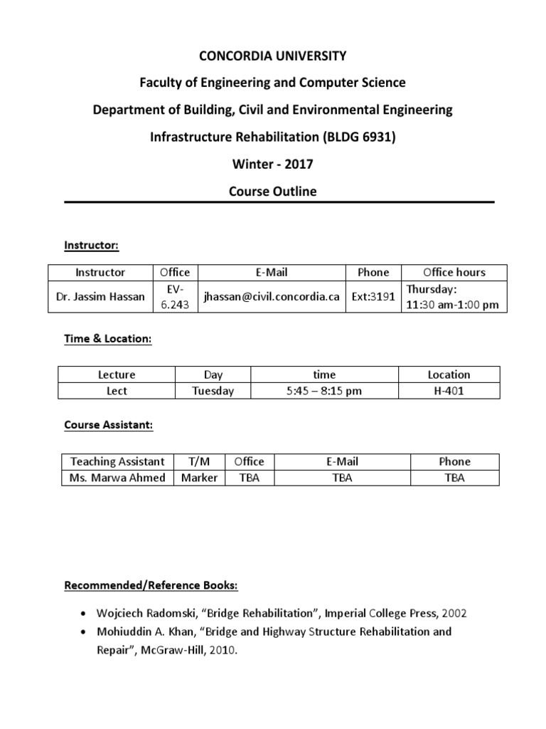 BLDG 6931 Course Outline | PDF