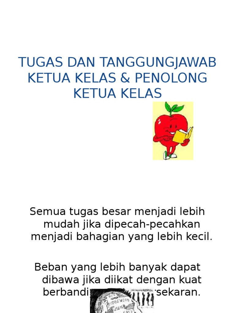 Tugas Dan Tanggungjawab Ketua Kelas & Penolong Ketua  PDF