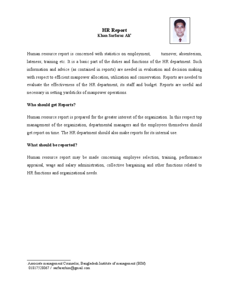 HR Report for Management Insights | PDF | Business | Finance & Money ...