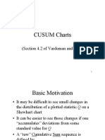 CUSUM Charts: (Section 4.2 of Vardeman and Jobe)