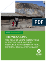 The Weak Link: The Role of Local Institutions in Accountable Natural Resource Management in Peru, Senegal, Ghana, and Tanzania