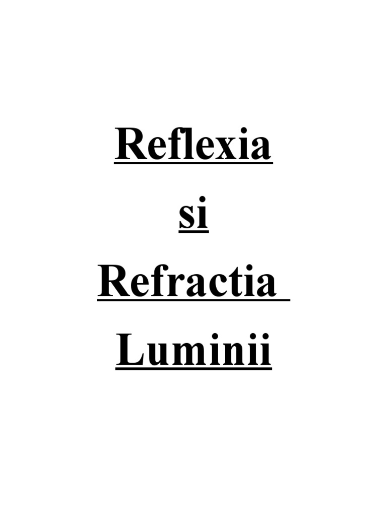 Reflexia Si Refractia Luminii | PDF