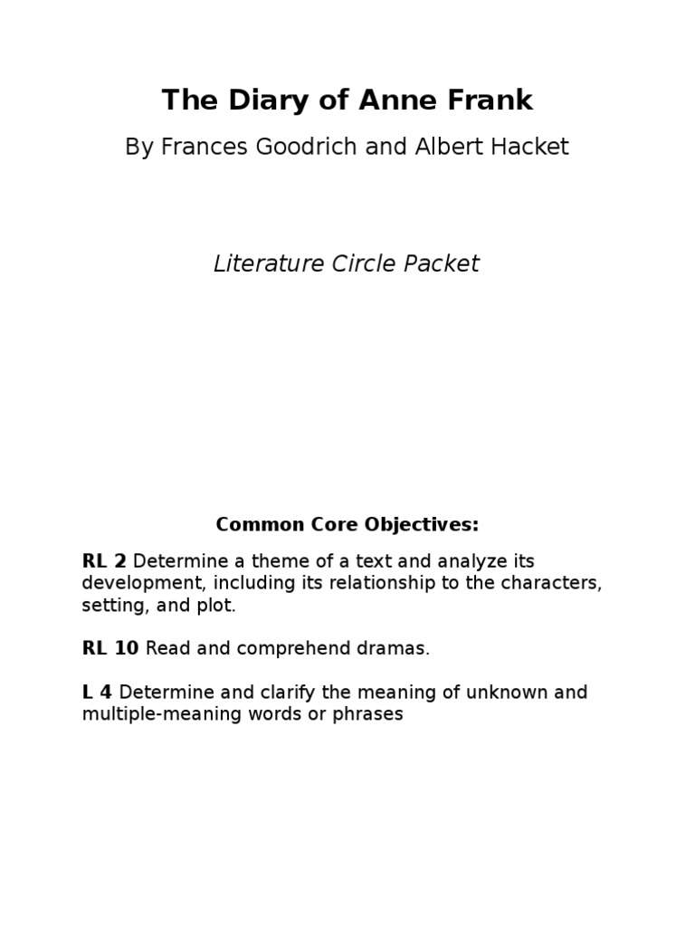 Diary Of Anne Frank Grade Level
