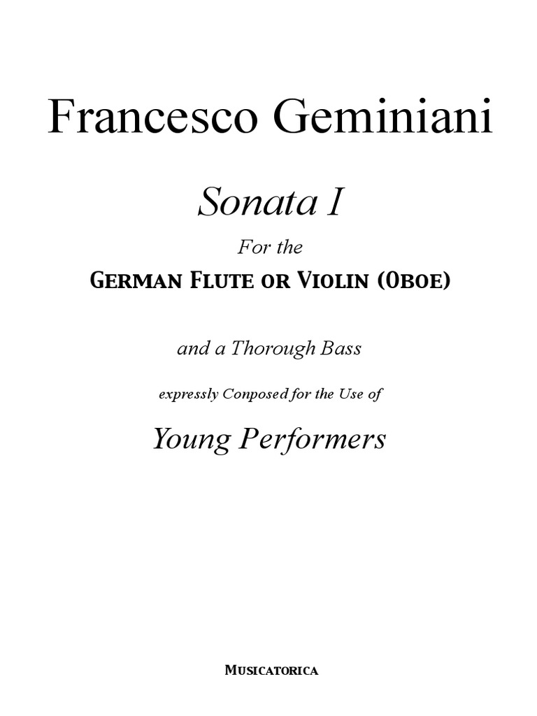 Geminiani Sonata I flute or violin or oboe and bc.pdf Compositions