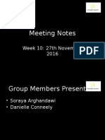 Meeting Notes: Week 10