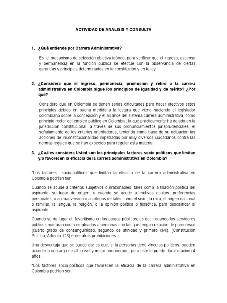 Carrera Administrativa Diplomado | PDF | Colombia | Constitución