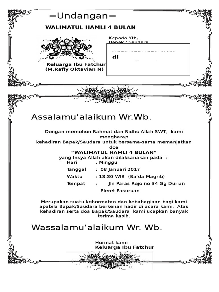 Template Undangan Tasyakuran