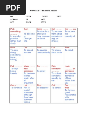 Connect 4 Phrasal Verbs
