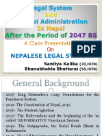 Nepalese Legal System Presentation On Legal System and Judicial Administration in Nepal After The Period of 2047 BS by Sanitya Kalika and Bhanubhakta Bhattarai