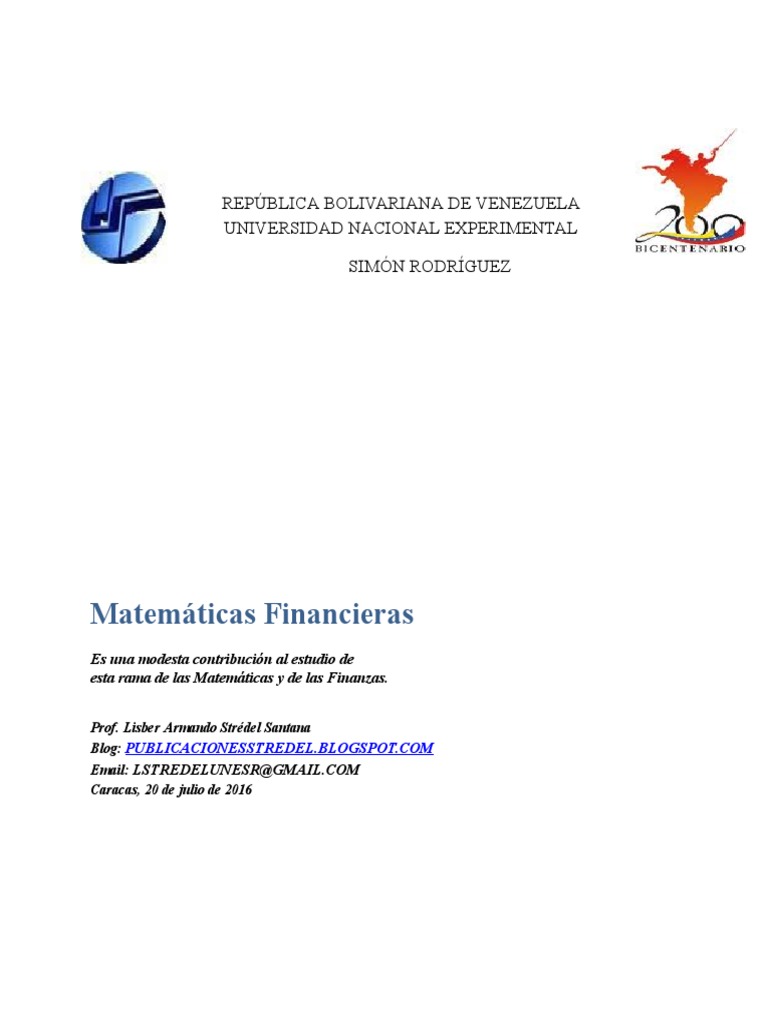 Matematica FINANCIERA PDF | PDF | Interés | Tasas de interés
