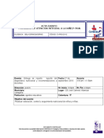 Acta de Evento de Seguimiento Nutricional 