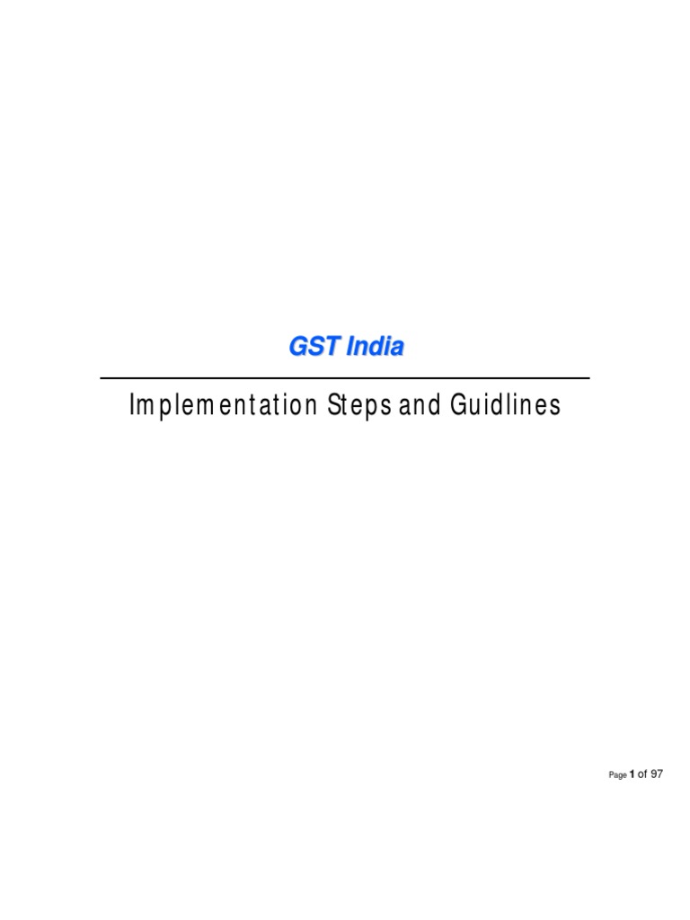 GST Implementation Guidelines for India | PDF | Value Added Tax | Invoice
