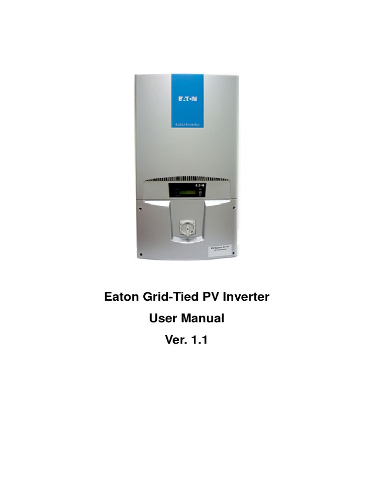 Eaton PV Inverter Manual Photovoltaic System Power Inverter