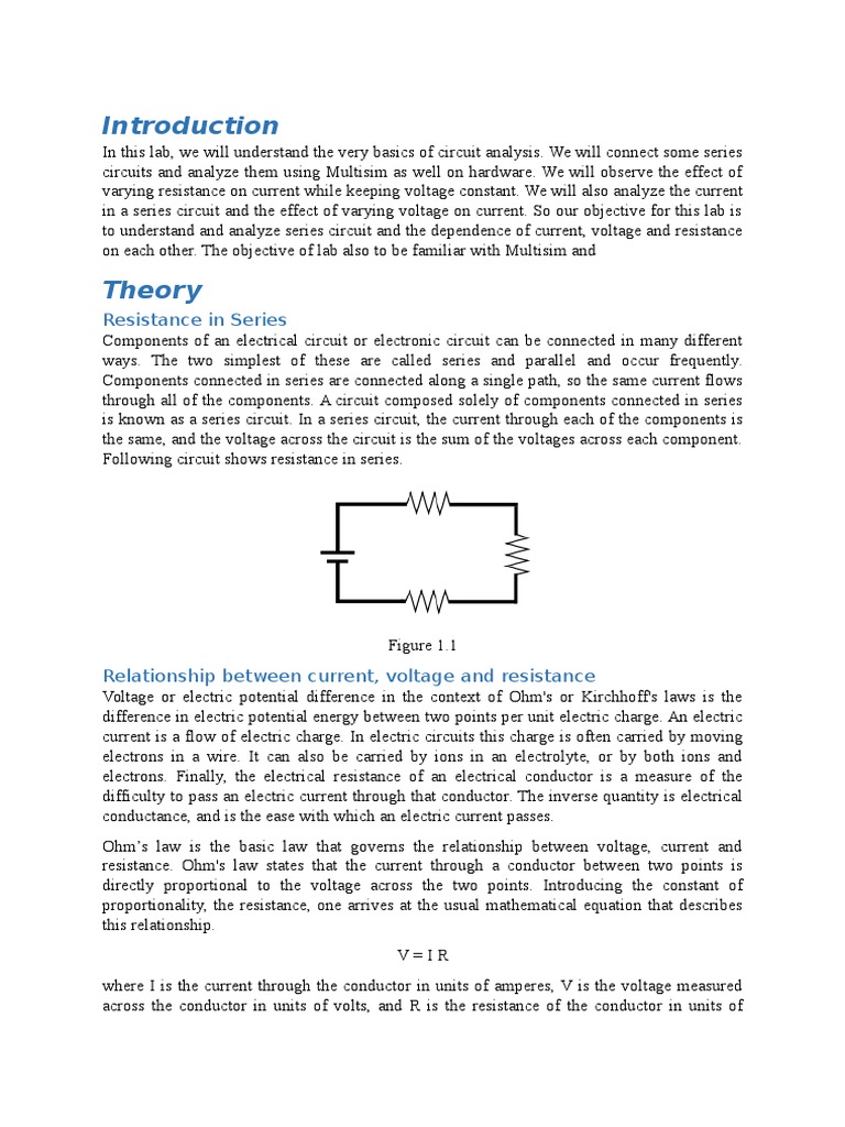 lab report series and parallel assignment instructions