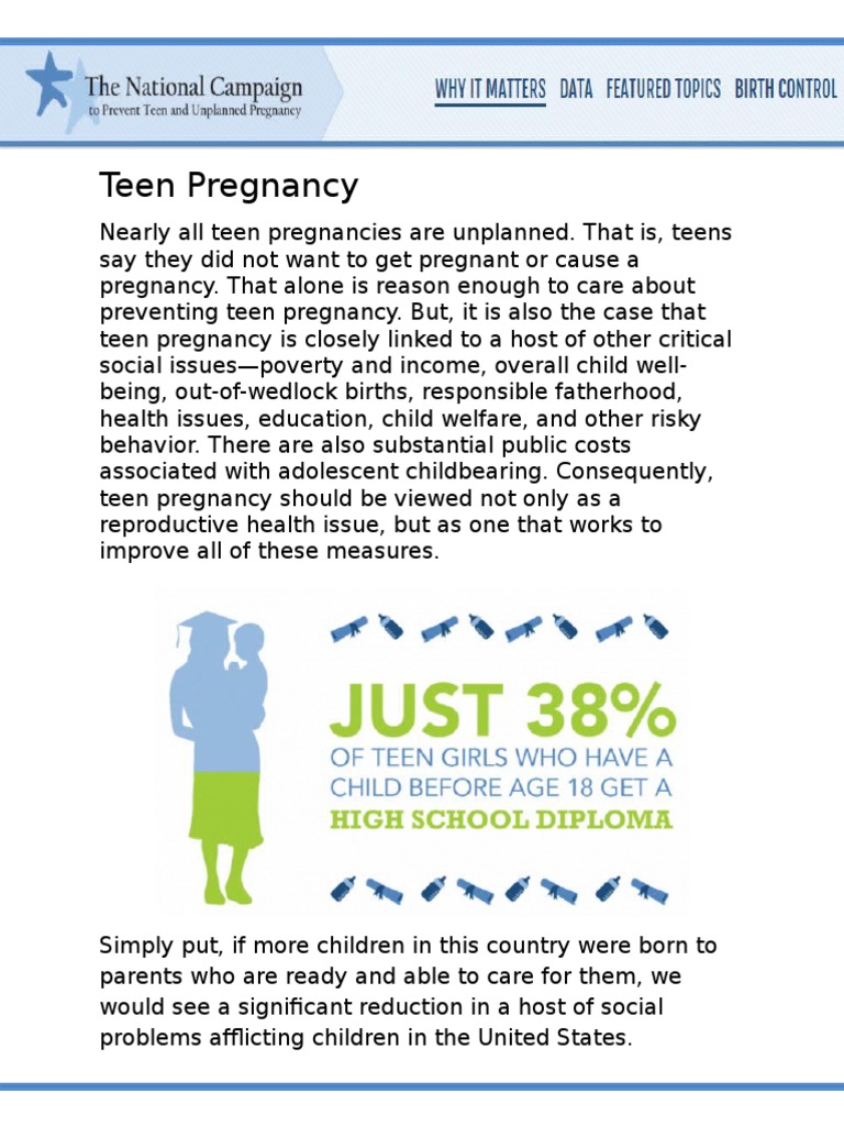 Teen Pregnancy | PDF | Teenage Pregnancy | Adolescence