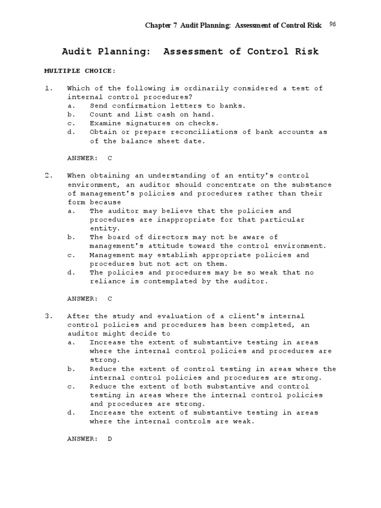 Auditor's Flowchart for Control Risk | PDF | Internal Control ...