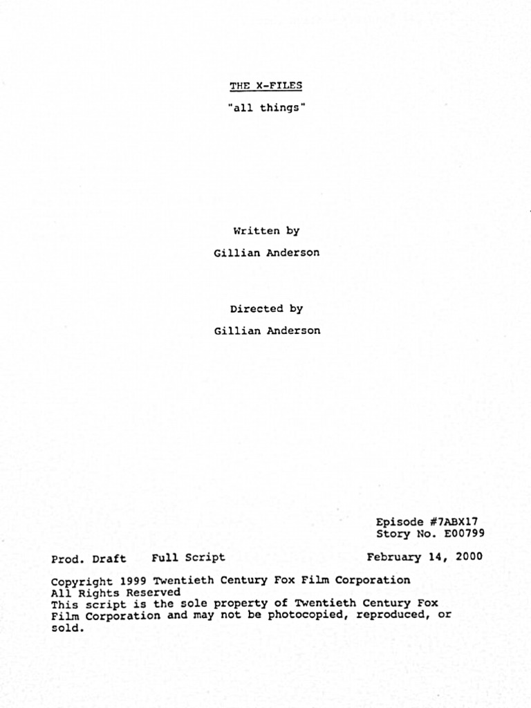 The XFiles All Things (Script) PDF