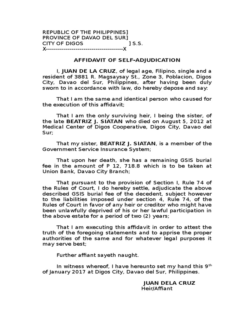 Affidavit of self adjudication.doc Affidavit Public Law