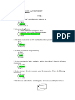 Crystal Structure and Properties Quiz