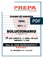 Solucionario de Examen de Admision Unsm 2017 - I