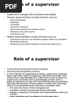 Role of A Supervisor