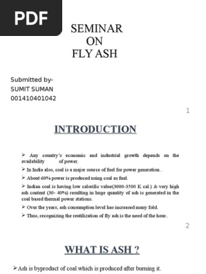 On Fly Ash By Sumit Suman Fly Ash Concrete
