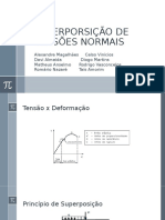 Superposição de tensões normais