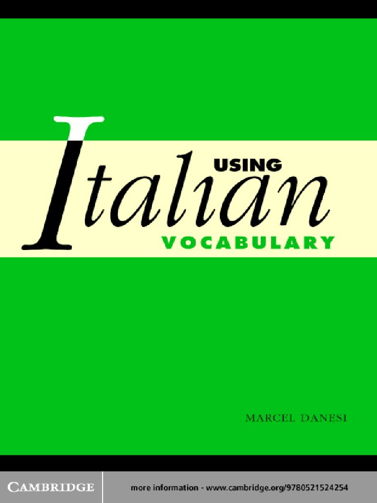 Using Italian Vocabulary PDF, PDF, Vocabulary